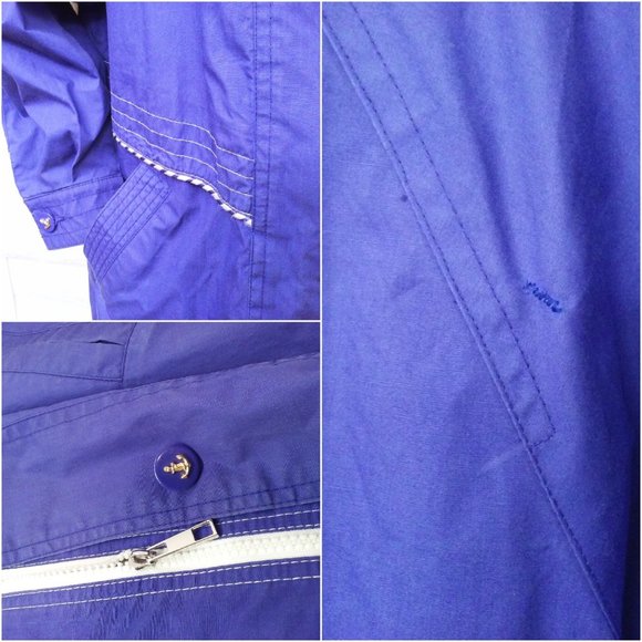 Vintage 90s London Fog Towne Chore Coat Utility Cargo Jacket -S Pockets Purple - Picture 9 of 10